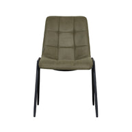 LABEL51 Eetkamerstoelen Noor - Moss - Kunstleder - Zwart Metalen Frame