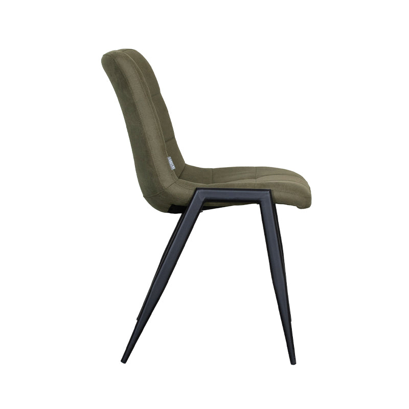 LABEL51 Eetkamerstoelen Noor - Moss - Kunstleder - Zwart Metalen Frame