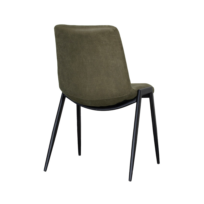 LABEL51 Eetkamerstoelen Noor - Moss - Kunstleder - Zwart Metalen Frame