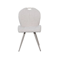 LABEL51 Eetkamerstoelen Silly - Naturel - Boucle - Taupe Metalen Frame