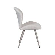 LABEL51 Eetkamerstoelen Silly - Naturel - Boucle - Taupe Metalen Frame