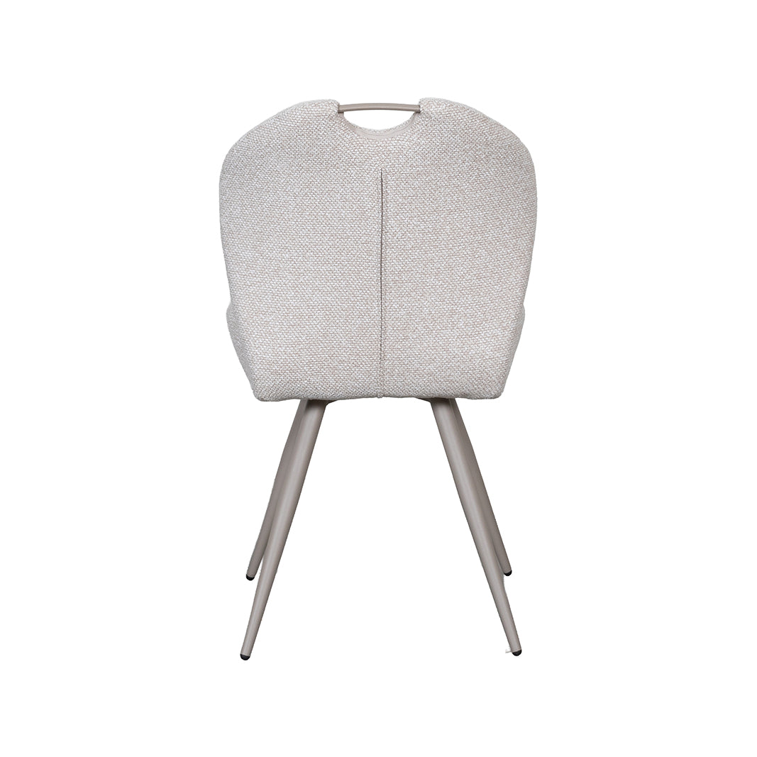 LABEL51 Eetkamerstoelen Silly - Naturel - Boucle - Taupe Metalen Frame