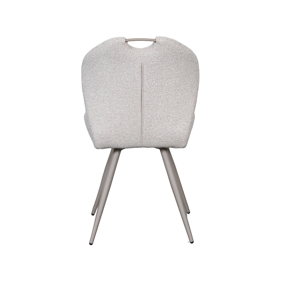 LABEL51 Eetkamerstoelen Silly - Naturel - Boucle - Taupe Metalen Frame