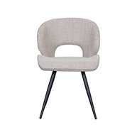 LABEL51 Eetkamerstoelen Sakura - Naturel - Boucle - Zwart Metalen Frame