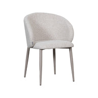 LABEL51 Eetkamerstoelen Yuki - Naturel - Boucle - Taupe Metalen Frame