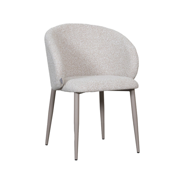 LABEL51 Eetkamerstoelen Yuki - Naturel - Boucle - Taupe Metalen Frame