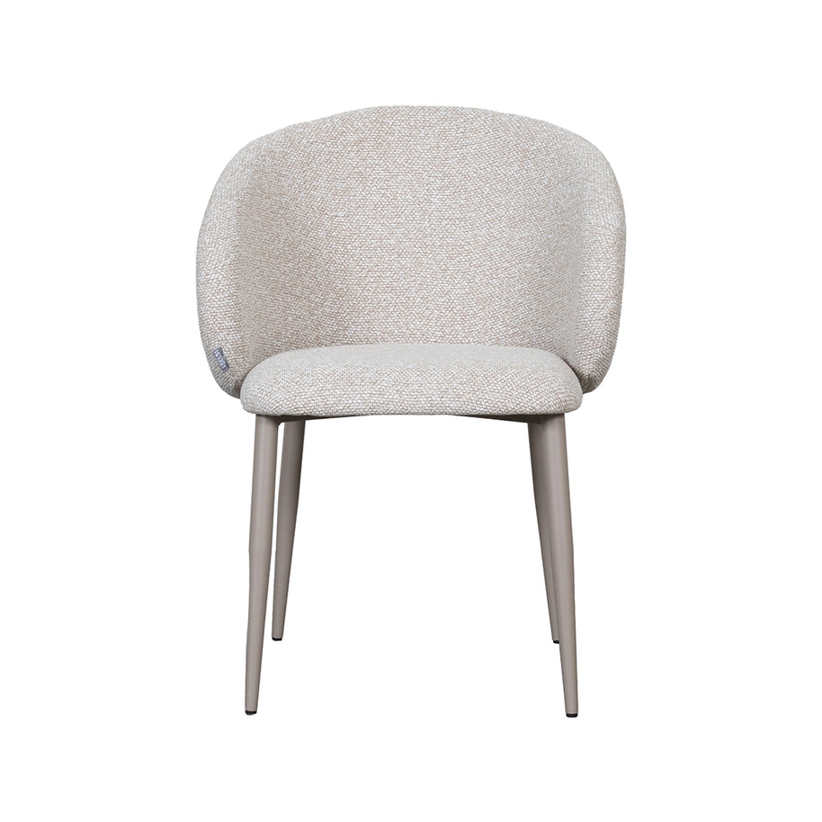 LABEL51 Eetkamerstoelen Yuki - Naturel - Boucle - Taupe Metalen Frame