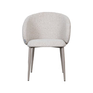 LABEL51 Eetkamerstoelen Yuki - Naturel - Boucle - Taupe Metalen Frame