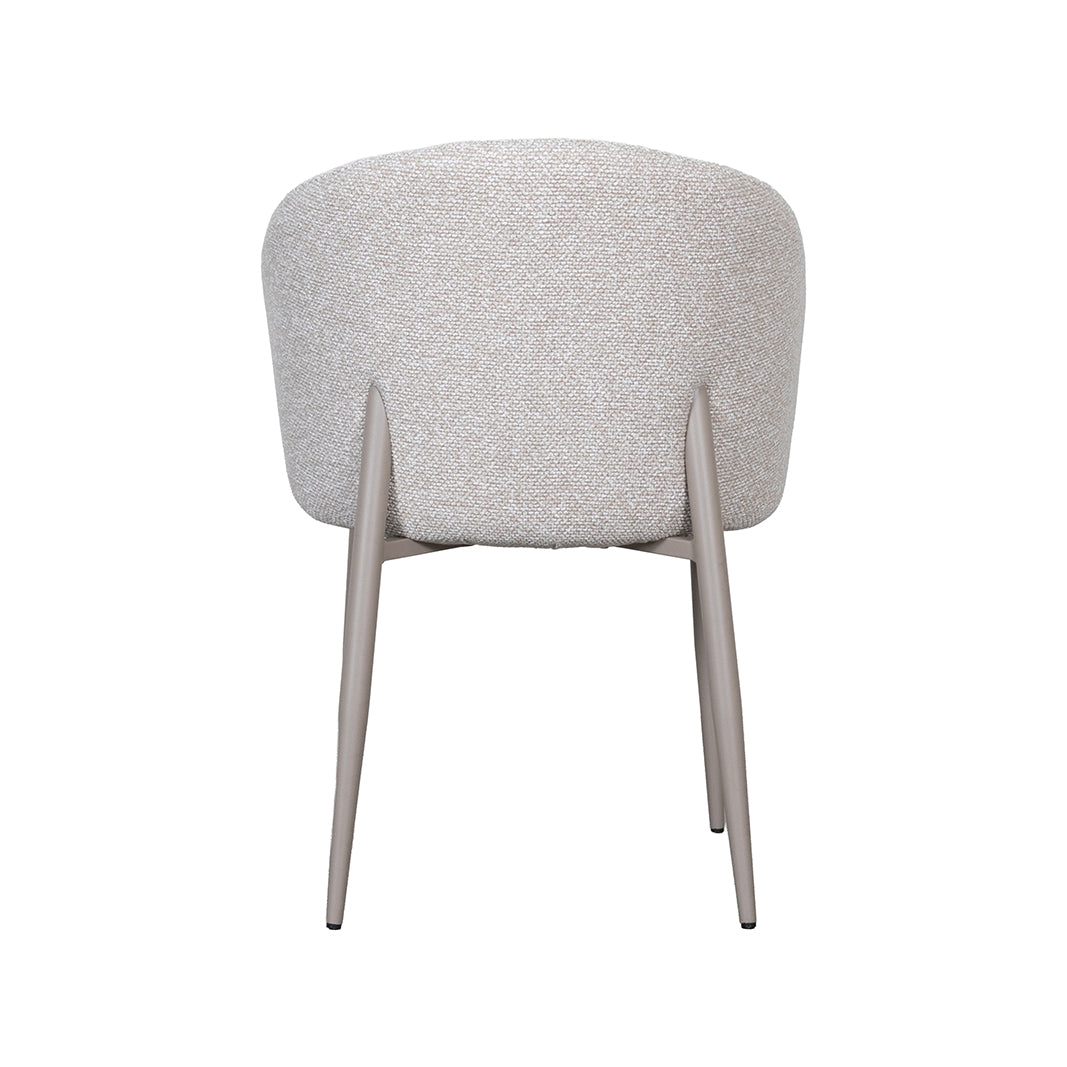LABEL51 Eetkamerstoelen Yuki - Naturel - Boucle - Taupe Metalen Frame