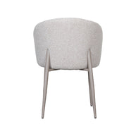 LABEL51 Eetkamerstoelen Yuki - Naturel - Boucle - Taupe Metalen Frame