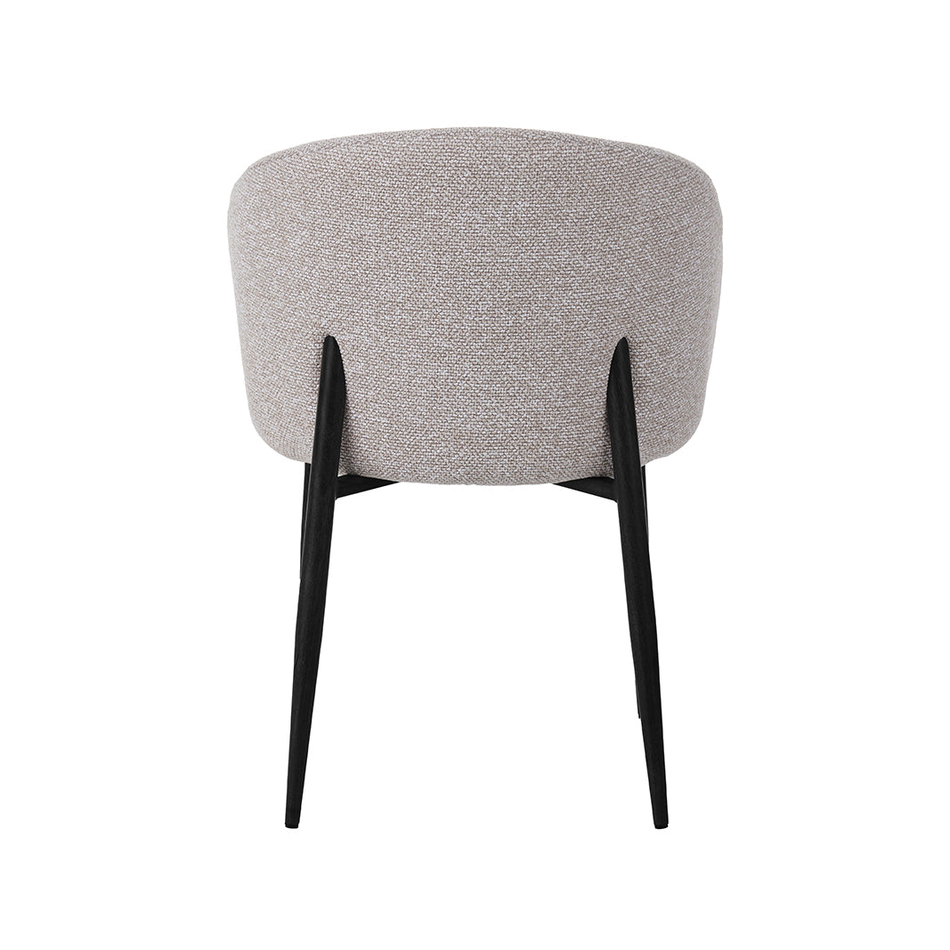LABEL51 Eetkamerstoelen Yuki - Naturel - Boucle - Taupe Metalen Frame