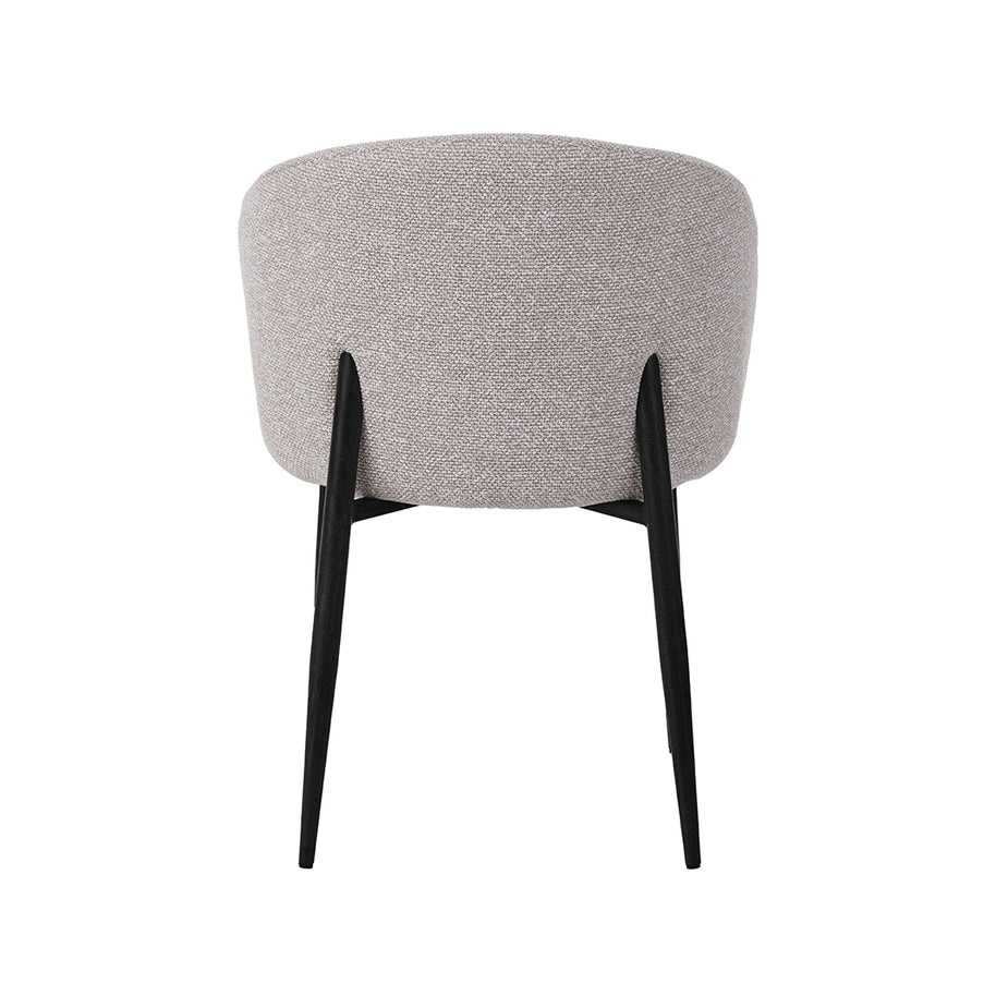 LABEL51 Eetkamerstoelen Yuki - Naturel - Boucle - Taupe Metalen Frame
