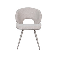 LABEL51 Eetkamerstoelen Sakura - Naturel - Boucle - Taupe Metalen Frame