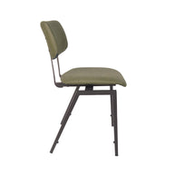 LABEL51 Eetkamerstoelen Stapelbaar - Moss - Kunstleder - Zwart Metalen Frame