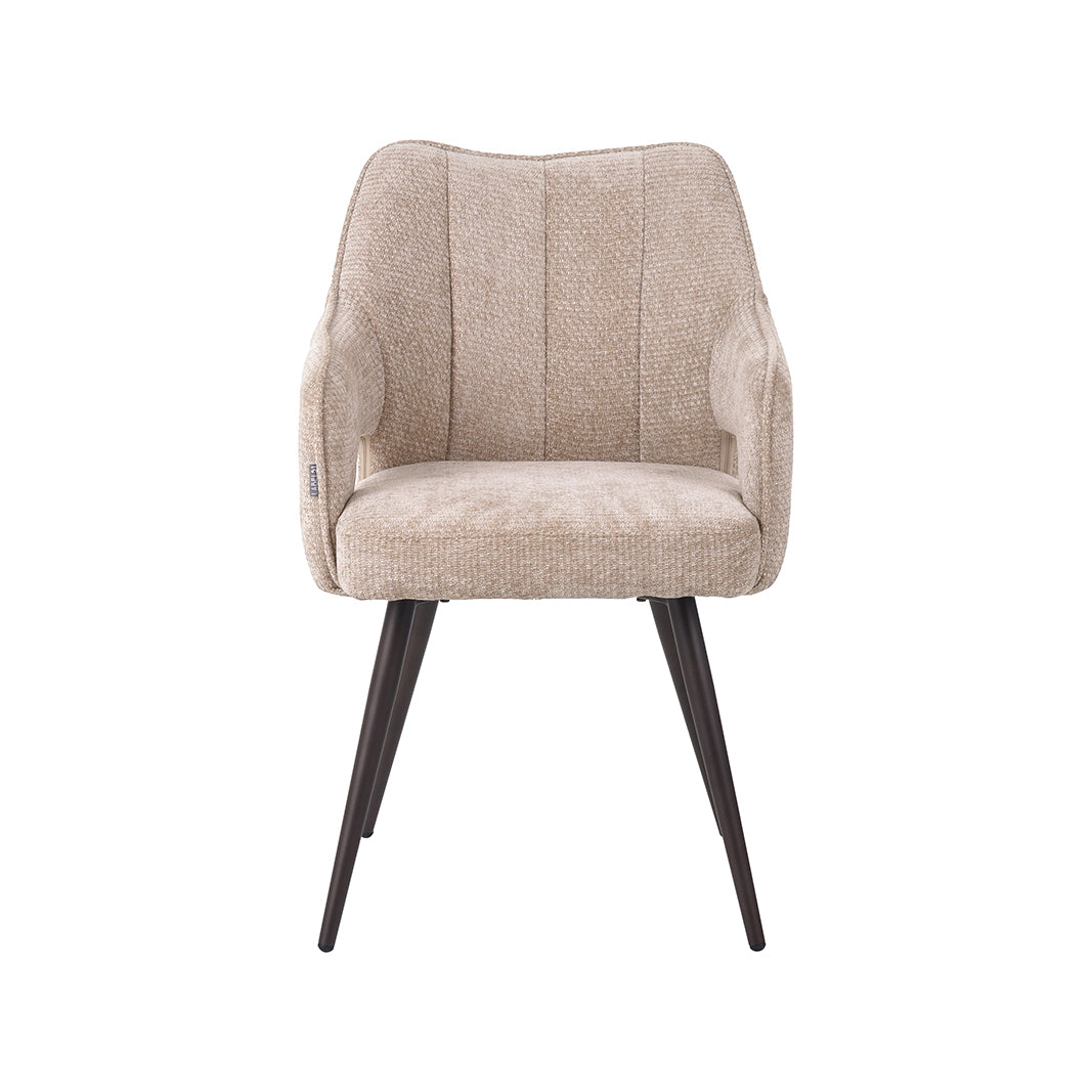 LABEL51 Eetkamerstoelen Stan - Clay - Chenille - Brons Metalen Frame