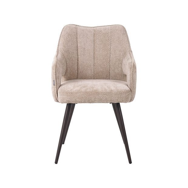 LABEL51 Eetkamerstoelen Stan - Clay - Chenille - Brons Metalen Frame