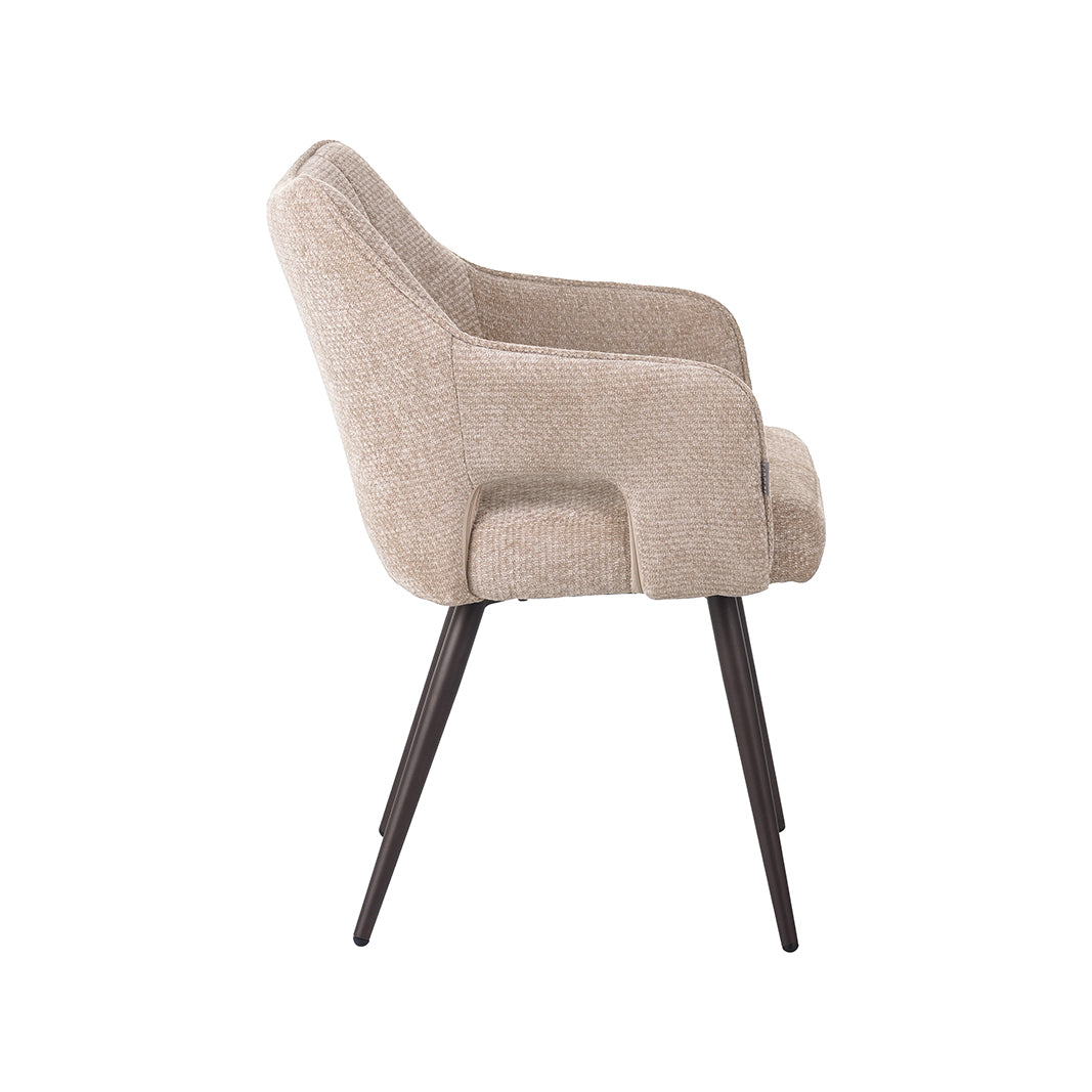 LABEL51 Eetkamerstoelen Stan - Clay - Chenille - Brons Metalen Frame