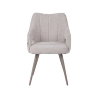 LABEL51 Eetkamerstoelen Stan - Naturel - Chenille - Taupe Metalen Frame