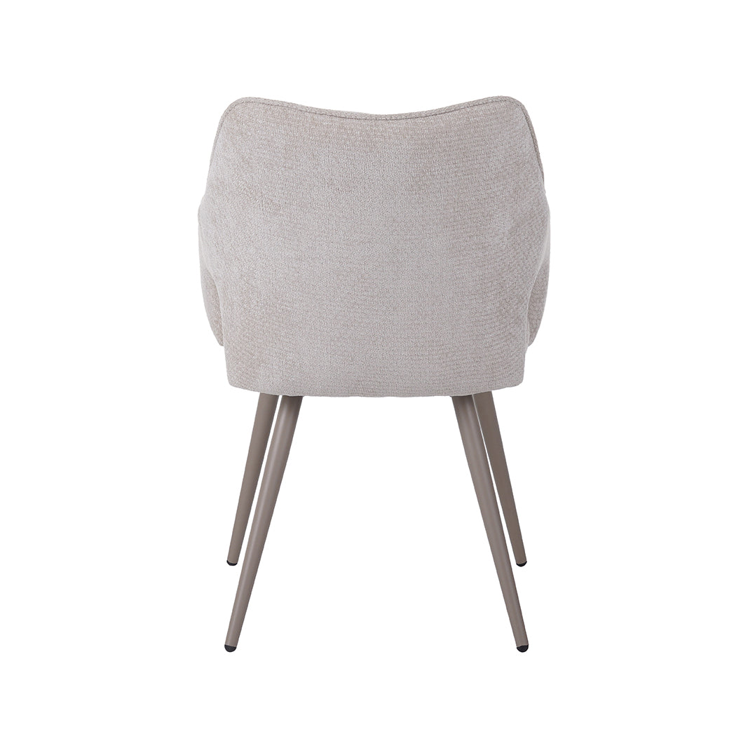 LABEL51 Eetkamerstoelen Stan - Naturel - Chenille - Taupe Metalen Frame