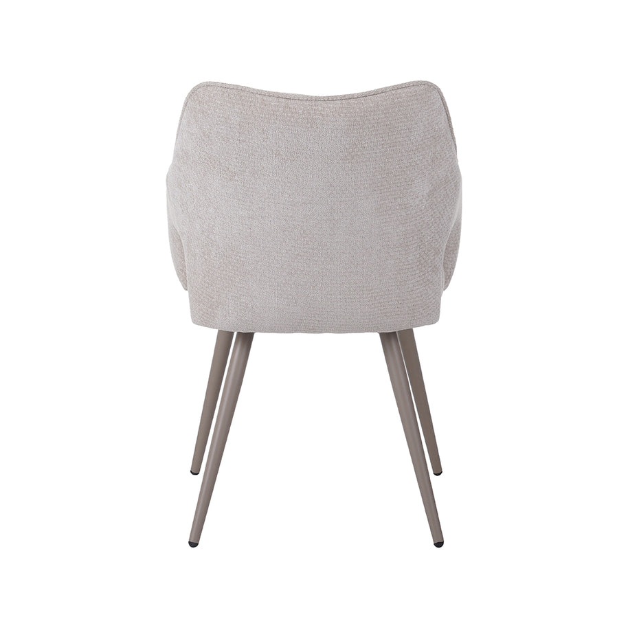 LABEL51 Eetkamerstoelen Stan - Naturel - Chenille - Taupe Metalen Frame
