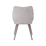 LABEL51 Eetkamerstoelen Stan - Naturel - Chenille - Taupe Metalen Frame