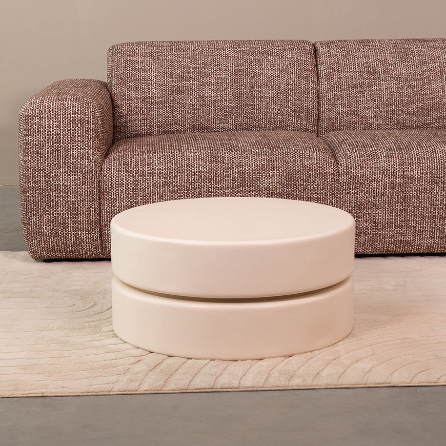 LABEL51 Salontafels Milly - Soft Sand - Mangohout - 70 cm - Rond