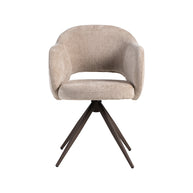 LABEL51 Eetkamerstoelen Lela - Clay - Chenille - Brons Metalen Frame