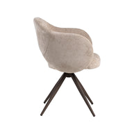 LABEL51 Eetkamerstoelen Lela - Clay - Chenille - Brons Metalen Frame
