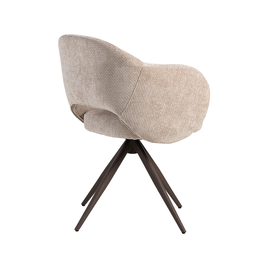 LABEL51 Eetkamerstoelen Lela - Clay - Chenille - Brons Metalen Frame
