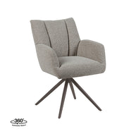 LABEL51 Eetkamerstoelen Padua - Mushroom - Boucle - Brons Metalen Frame