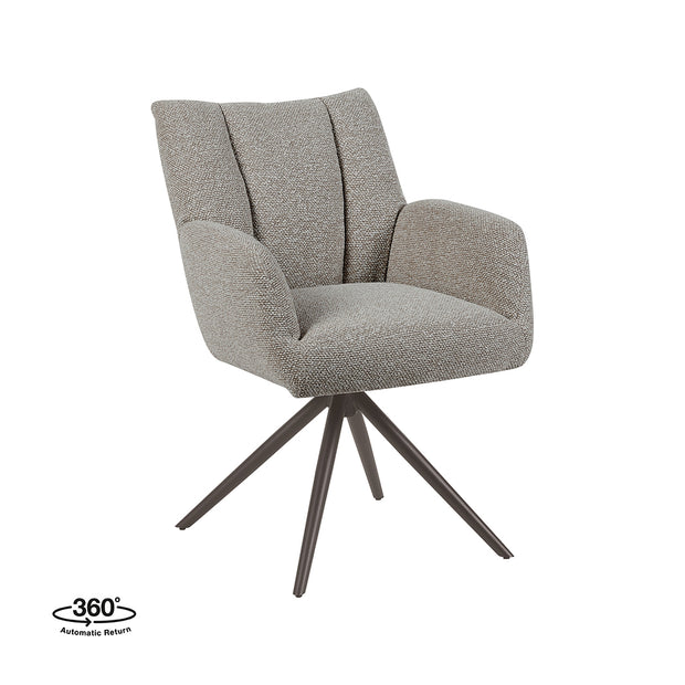 LABEL51 Eetkamerstoelen Padua - Mushroom - Boucle - Brons Metalen Frame