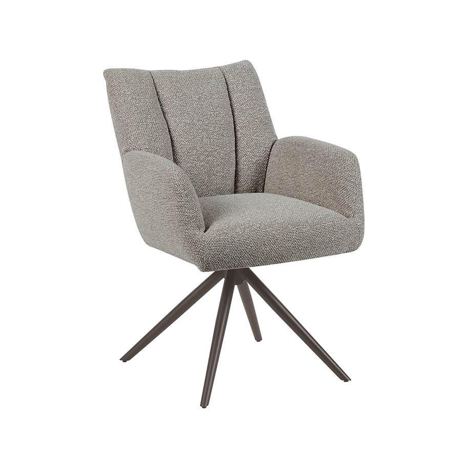 LABEL51 Eetkamerstoelen Padua - Mushroom - Boucle - Brons Metalen Frame
