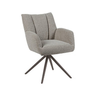 LABEL51 Eetkamerstoelen Padua - Mushroom - Boucle - Brons Metalen Frame