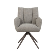 LABEL51 Eetkamerstoelen Padua - Mushroom - Boucle - Brons Metalen Frame