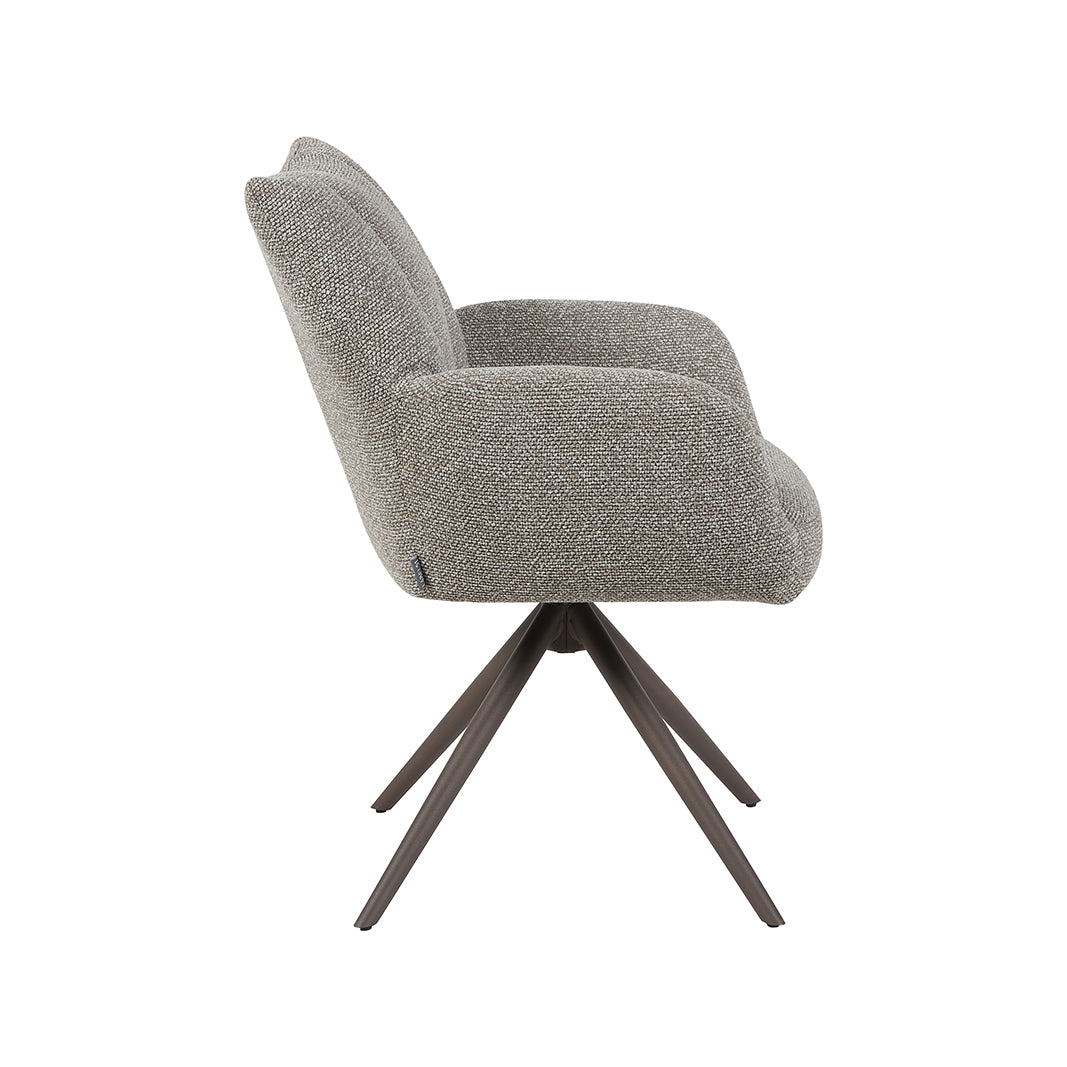 LABEL51 Eetkamerstoelen Padua - Mushroom - Boucle - Brons Metalen Frame