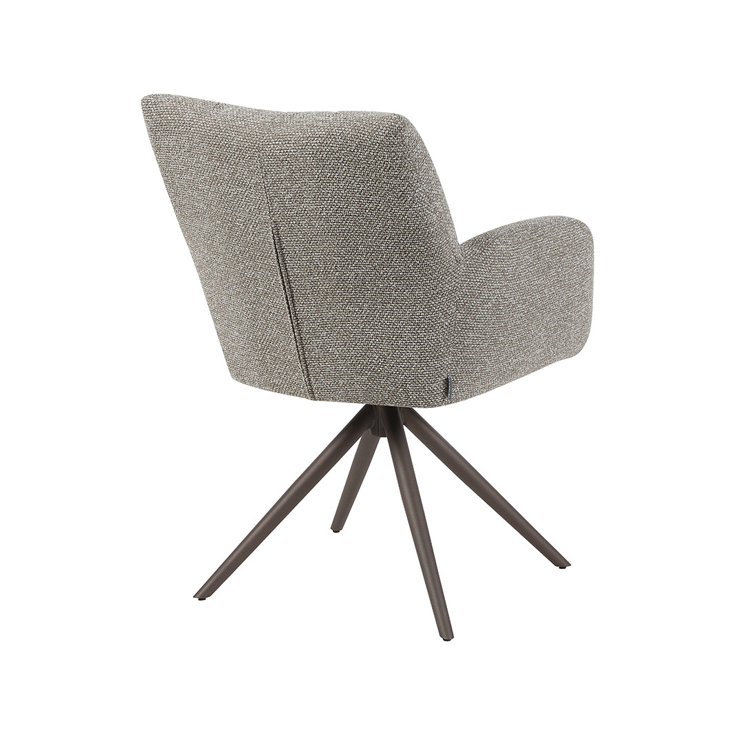 LABEL51 Eetkamerstoelen Padua - Mushroom - Boucle - Brons Metalen Frame