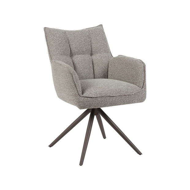 LABEL51 Eetkamerstoelen Amalfi - Mushroom - Boucle - Brons Metalen Frame