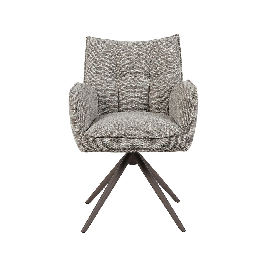 LABEL51 Eetkamerstoelen Amalfi - Mushroom - Boucle - Brons Metalen Frame