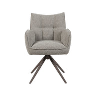 LABEL51 Eetkamerstoelen Amalfi - Mushroom - Boucle - Brons Metalen Frame