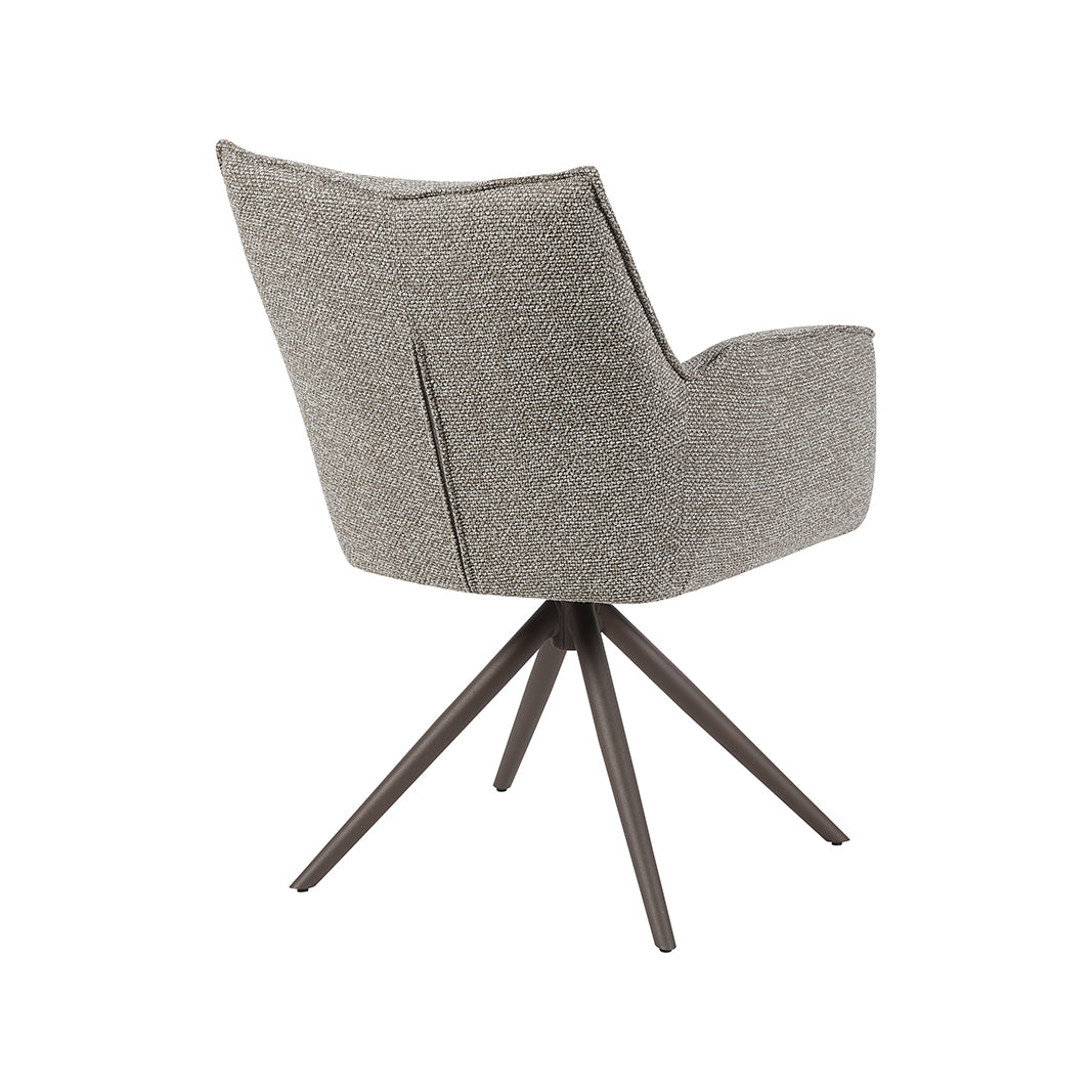 LABEL51 Eetkamerstoelen Amalfi - Mushroom - Boucle - Brons Metalen Frame