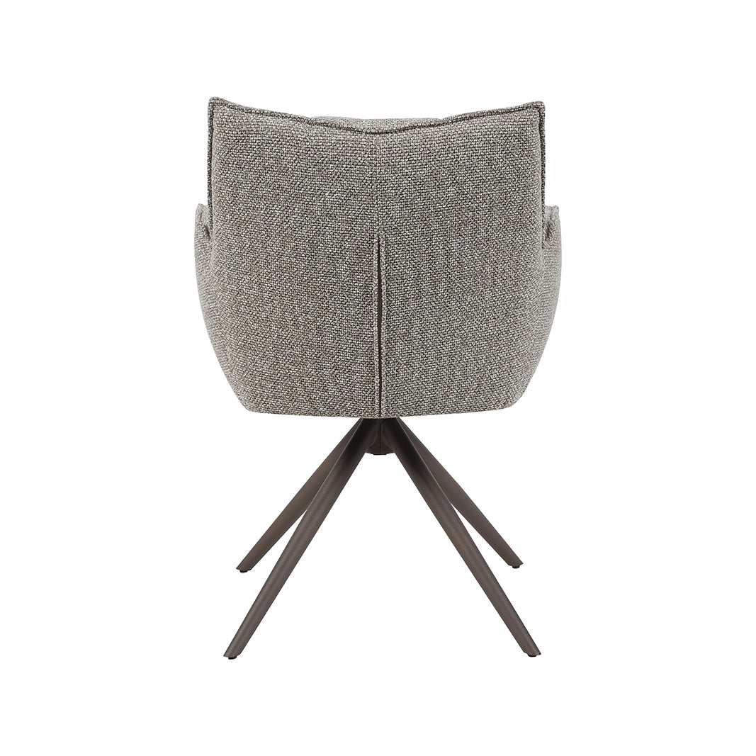 LABEL51 Eetkamerstoelen Amalfi - Mushroom - Boucle - Brons Metalen Frame