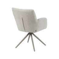 LABEL51 Eetkamerstoelen Padua - Naturel - Boucle - Taupe Metalen Frame