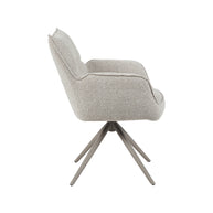 LABEL51 Eetkamerstoelen Amalfi - Naturel - Boucle - Taupe Metalen Frame