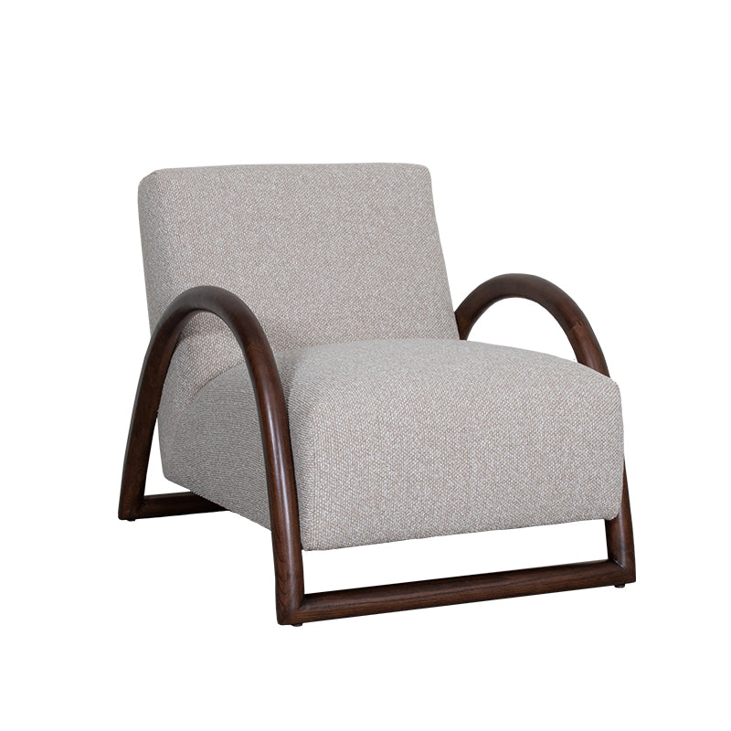 LABEL51 Fauteuils Viggo - Naturel - Boucle - Walnoot Houten Frame