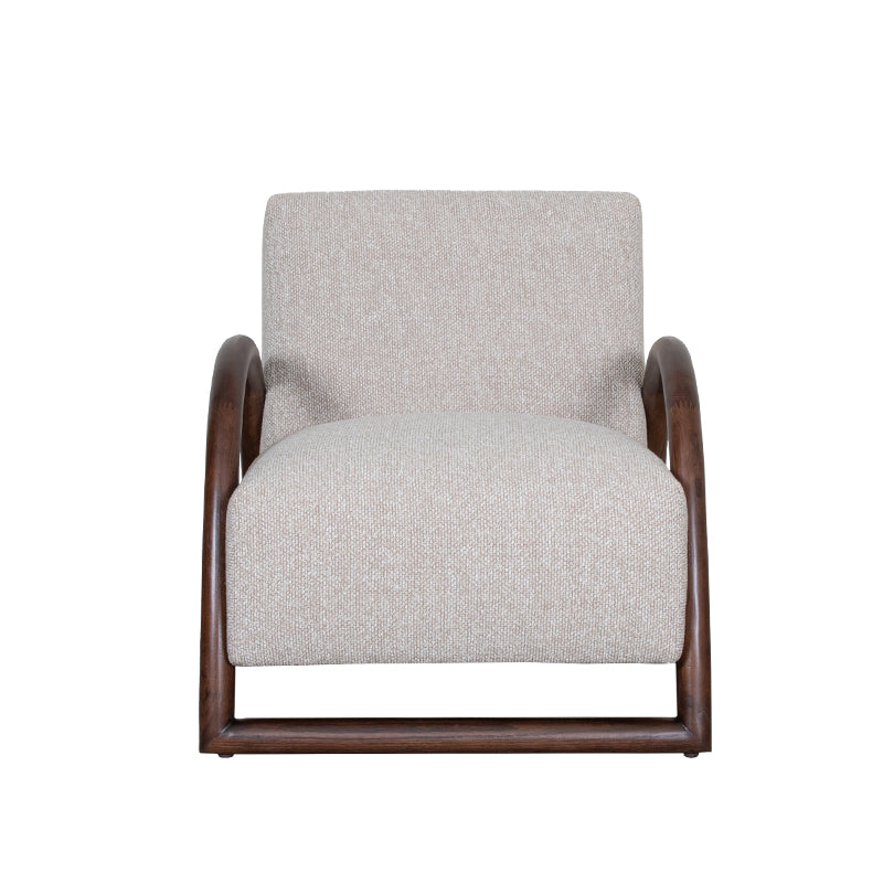 LABEL51 Fauteuils Viggo - Naturel - Boucle - Walnoot Houten Frame