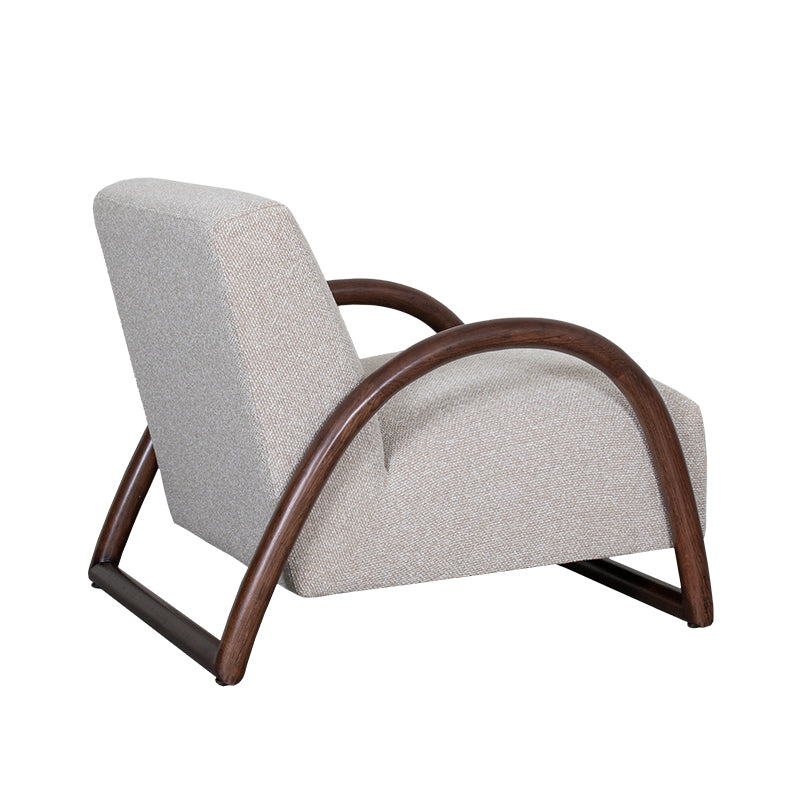 LABEL51 Fauteuils Viggo - Naturel - Boucle - Walnoot Houten Frame