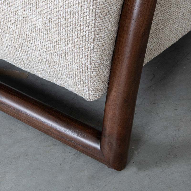 LABEL51 Fauteuils Viggo - Naturel - Boucle - Walnoot Houten Frame