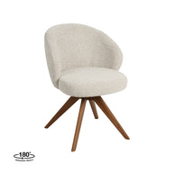 LABEL51 Eetkamerstoelen Sabi - Naturel - Boucle - Walnoot Houten Frame
