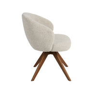 LABEL51 Eetkamerstoelen Sabi - Naturel - Boucle - Walnoot Houten Frame