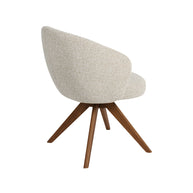LABEL51 Eetkamerstoelen Sabi - Naturel - Boucle - Walnoot Houten Frame